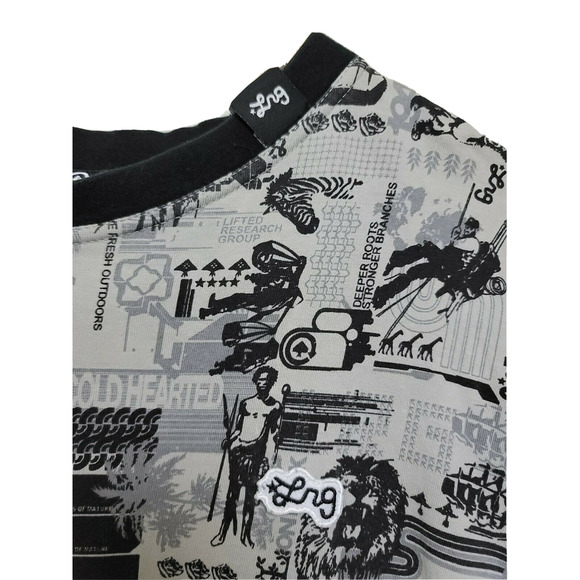 LRG "Roots and Equipment" Mens Pullover Polo Unique Design Size 4XL - Picture 6 of 7